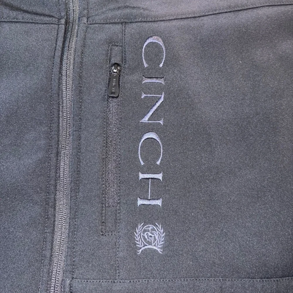Cinch Mens Black Bonded Softshell Fleece Lined Full Zip Jacket 3XL Logo Cowboy